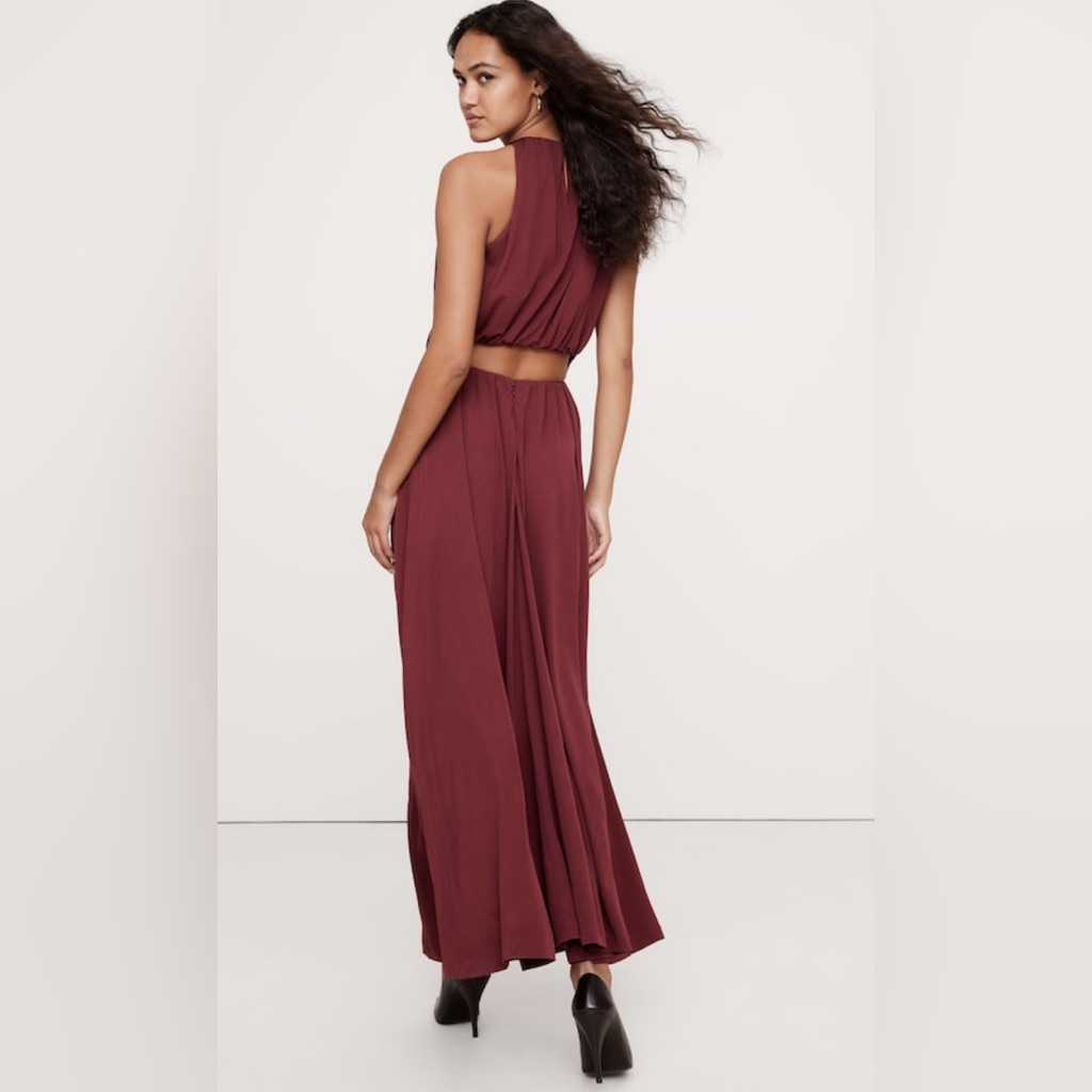 Banana Republic Crepe Knit Cut-Out Maxi Dress